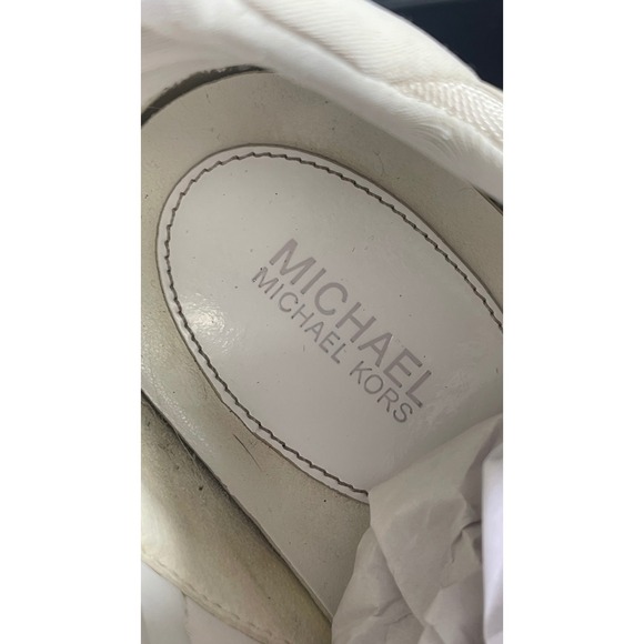 Michael Kors Olympia White Leather Mesh Platform Chunky Sneakers Women's 7.5 M - Picture 7 of 13
